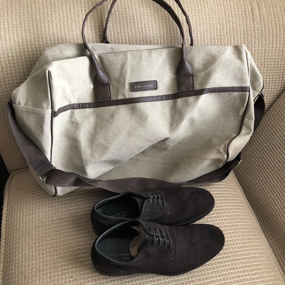 John Varvatos Luxe Men's Brown Suede Oxfords Lot